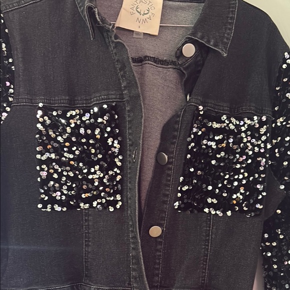 Fantastic Fawn Black Sequin Jumpsuit - Picture 3 of 5